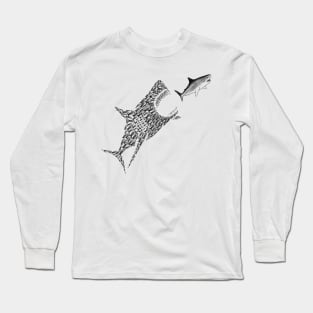 Shark Fish Ocean Rebellion Together Comic Art Funny Politics Eat Long Sleeve T-Shirt